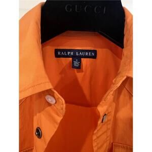 Ralph Lauren Western Orange 95% Cotton Button Down Shirt Y2K Vintage size Small